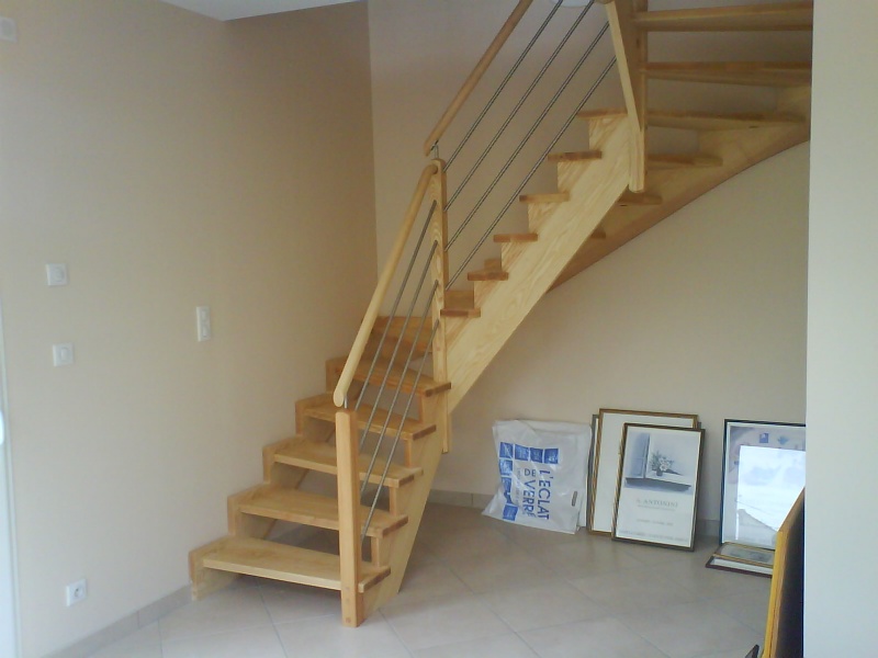 escalier quart tournant bois